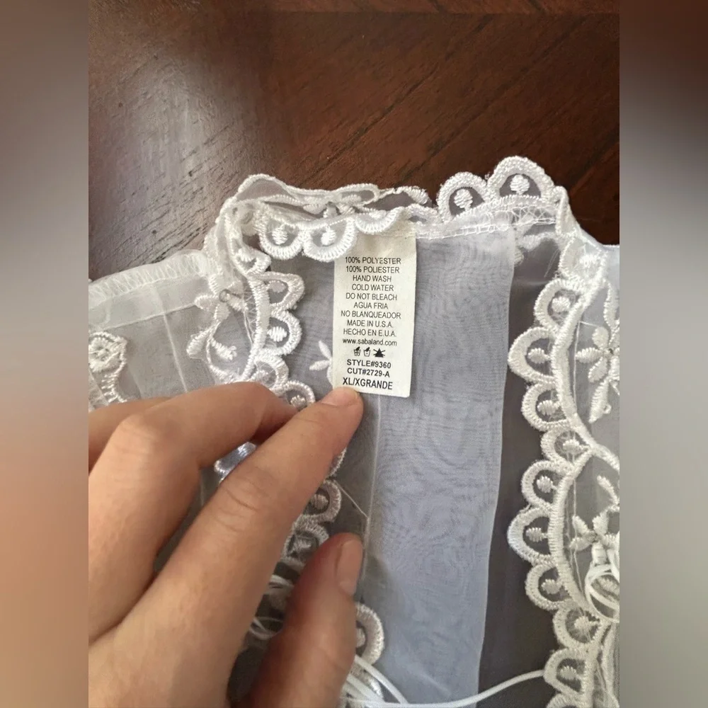 SABALAND Elegant White Lace Kids Costume  SIZE XL
